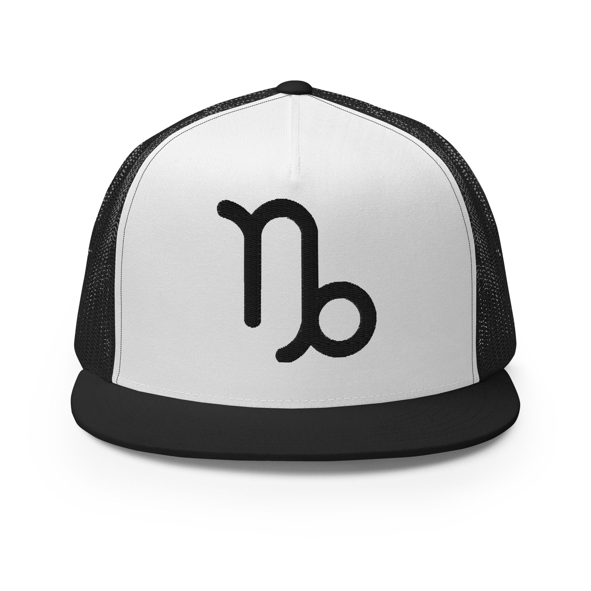 Capricorn Zodiac Embroidered Flat Bill Trucker Hat